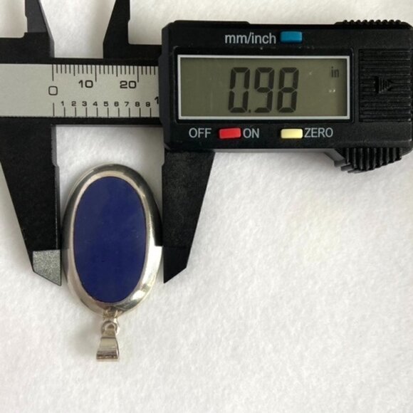 Sterling Silver 925 1.91" Oval Faux Lapis Pendant 9g Thai SX Sally C. Treasures - Picture 13 of 16